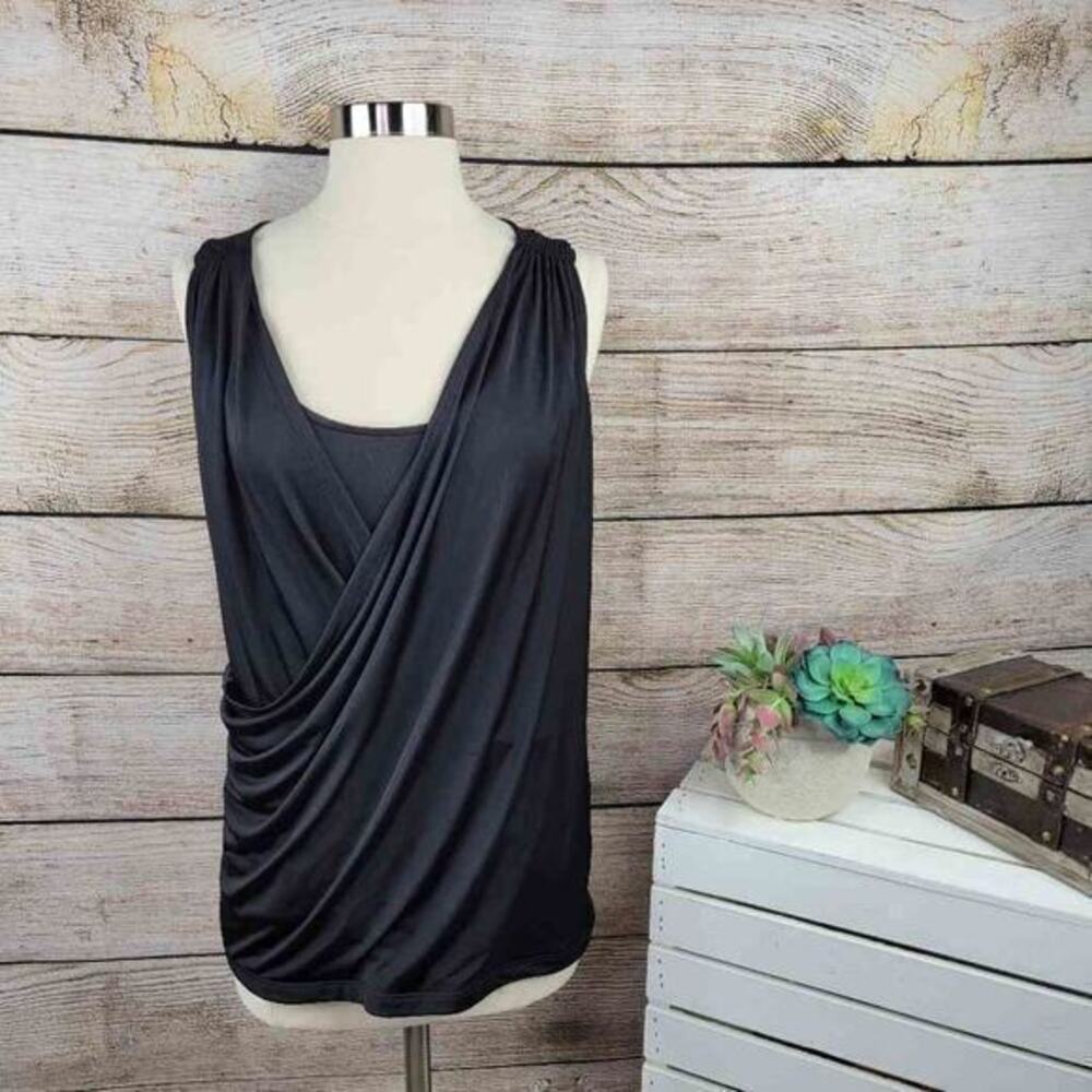Dorothy Perkins Draped Sleeveless Tank‎ Top Black 6